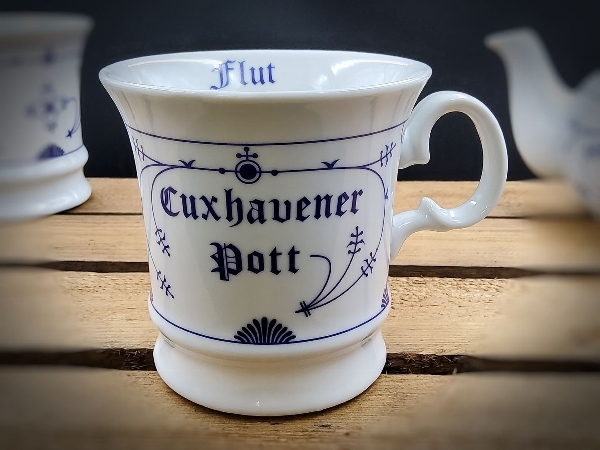Indisch Blau Cuxhavener Pott Kapitänsbecher Ebbe & Flut